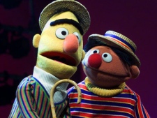 In this Aug. 22, 2001 file photo, Muppets Bert, left, and Ernie, from the children's program "Sesame Street," are shown in New York. An online petition calling for the nuptials of Muppet flat-mates Bert and Ernie has sparked controversy. Chicago resident Lair Scott, who posted the petition, is seeking matrimony for the "Sesame Street" chums as a way to make gay and lesbian kids who watch the show feel better about themselves, and to promote tolerance for people who are different. Sesame Workshop, which produces the long-running children's series, declared in a statement, "They were created to teach preschoolers that people can be good friends with those who are very different from themselves." (AP Photo/Beth A. Keiser, file)
