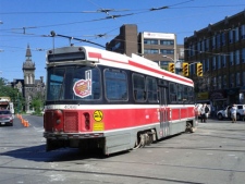 A streetcar derailment at College Street and Spadina Avenue on Friday, Aug. 19, 2011 snarls traffic and causes delays for TTC users.