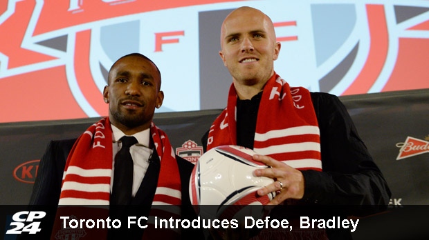 Toronto FC introduces Defoe, Bradley