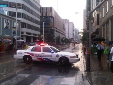 Police closed Dundas Street between Bay and Yonge during a police investigation on Sept. 2, 2011.