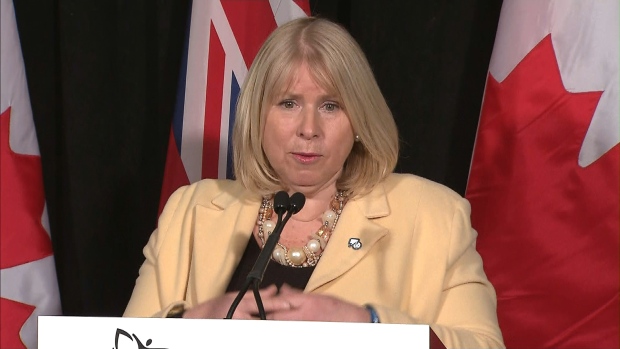 Ontario Health Minister Deb Matthews speaks at a news conference in Toronto on Tuesday, Jan. 28, 2014.