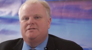 Toronto Mayor Rob Ford is pictured in an episode of "Ford Nation" in this image taken from YouTube.