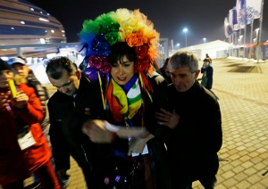 Gay rights activist detained at Sochi arena