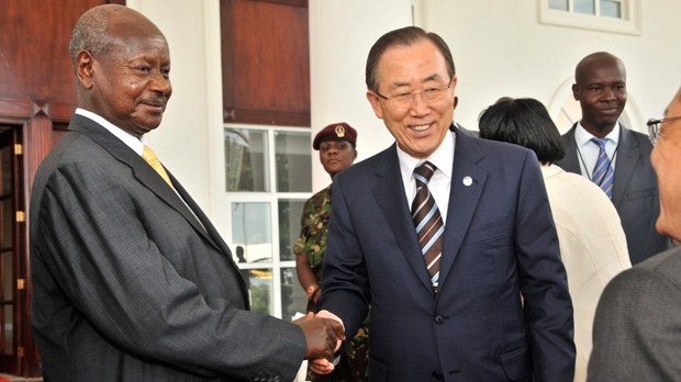 Ban Ki-moon, Yoweri Museveni