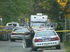 Police tape marks the site of an early morning murder near Trinity Bellwoods Park Sunday. (CP24)