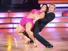 In this image released by ABC, Ricki Lake and her partner Derek Hough perform on "Dancing with the Stars" Monday, Sept. 26, 2011 in Los Angeles. (AP Photo/ABC, Adam Taylor)