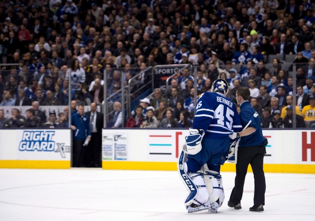 Bernier out three weeks with MCL strain