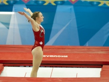 Canada's Rosannagh MacLennan competes in trampoline during the 2011 Pan American Games in Guadalajara, Mexico on Tuesday, Oct. 18, 2011. (THE CANADIAN PRESS/Nathan Denette)