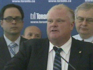 Toronto Mayor Rob Ford speaks to reporters on Oct. 25, 2011. 