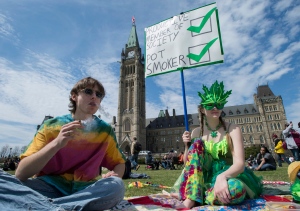 People cel;ebgrate 420 pot holiday in Canada