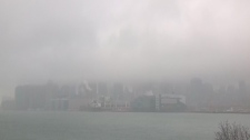 Fog obscures downtown Toronto skyline