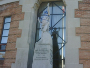 A war memorial at Malvern Collegiate Institute was wrapped in duct tape Sunday, Nov. 6, 2011. (Photo courtesy of TDSB)