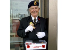 Jan has been selling poppies at York Mills Plaza for 25 years. 