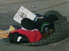 A homeless person appears in Toronto in this file photo.