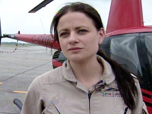 Tiffany Hanna, a flight instructor with Great Lakes Helicopters, is seen during an interview with CTV News in May 2011.