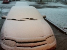 Snow covers the ground and a car in Midland, Ont., on Wednesday, Nov. 30, 2011. (Photo courtesy of Jason Lowry)