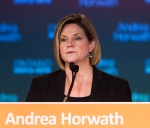 Ontario NDP Leader Andrea Horwath speaks to supporters at the NDP election night party in Stoney Creek, Ont., Thursday, June 12, 2014. (Aaron Lynett/The Canadian Press)