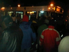 Striking York Region Transit workers prepare to board a bus during their strike Wednesday, Dec. 7, 2011. (CP24/Cam Woolley)