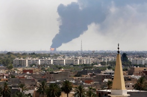Libya oil fire 