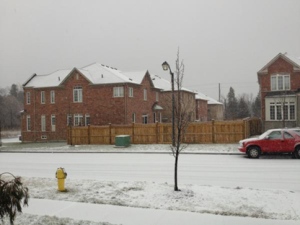 Snow covers the ground in Pickering on Thursday, Jan. 12, 2012. (Photo courtesy of Kamela Singh-Kamz)