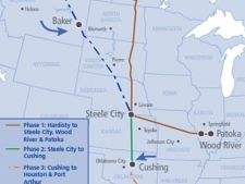 Map of the $13 billion Keystone pipeline system is seen in this image courtesy TransCanada PipeLines Limited.