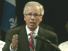 Liberal Leader Stephane Dion answers questions about the ongoing election speculation in Montreal on Thursday, Aug. 28, 2008.