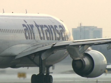 An Air Transat plane is pictured in this file photo.