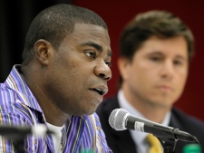 Comedian and actor Tracy Morgan speaks at a news conference on Tuesday, June 21, 2011, in Nashville, Tenn. Morgan apologized for anti-gay remarks he made during a performance in Nashville on June 3, 2011. (AP Photo/Mark Humphrey)