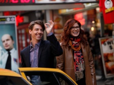 In this image released by NBC, Christian Borle portrays Tom, left, and Debra Messing portrays Julia in "Smash." (AP Photo/NBC, Will Hart)