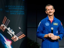 Astronaut Chris Hadfield smiles during a press conference at the Canadian Space Agency, Longueuil, Que., Thursday, September 2, 2010, announcing him as the first Canadian commander of the International Space Station when he leaves in December 2012. THE CANADIAN PRESS/Graham Hughes
