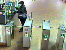 One of four photos that depicts a suspect robbing TTC collectors on various dates. Police believe this suspect is responsible for shooting a TTC staffer at Dupont Station on Feb. 26, 2012.
