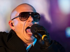Pitbull performs in Times Square during New Year's Eve celebrations Saturday, Dec. 31, 2011, in New York. (AP Photo/Charles Sykes)