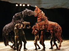 A scene from the hit play "War Horse" is shown in a handout photo. Mirvish Productions is making the play into a Canadian production that will begin performances with a homegrown cast on Feb. 10 at the Princess of Wales Theatre in Toronto. (THE CANADIAN PRESS/HO-Mirvish Productions-Simon Annand)