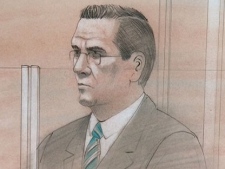 This court sketch shows Michael Rafferty on the first day of his first-degree murder trial in London, Ont., Monday, March 5, 2012. Rafferty is accused of killing eight-year-old Tori Stafford. (CTV)