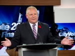 Doug Ford speaks during the final mayoral debate for the Toronto mayoral race in Toronto on Thursday, Oct. 23, 2014. (The Canadian Press/Nathan Denette)