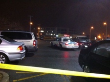 One man was taken to hospital after he was shot in the Sherway Gardens parking lot in Etobicoke on Monday, March 12, 2012.