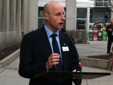 Andy Byford speaks to the media after being named TTC general manager on Tuesday, March 13, 2012. (Mathew Reid, CP24)