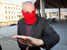 Graham James arrives at a courthouse in Winnipeg on Tuesday, March 20, 2012, prior to being sentenced for sex assaults. (THE CANADIAN PRESS/John Woods)
