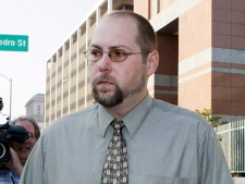 In this Nov. 1, 2011, file photo, Christopher Chaney, 35, of Jacksonville, Fla., leaves federal court in Los Angeles. Chaney has agreed to plead guilty to hacking into the email accounts of celebrities such as Christina Aguilera, Mila Kunis and Scarlett Johansson, whose nude photos eventually landed on the Internet, according to court documents filed Thursday, March 22, 2012. (AP Photo/Reed Saxon, File)