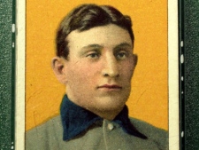 This file photo shows the legendary 1909 Honus Wagner baseball card. (AP Photo/Kathy Willens, File)