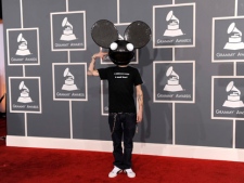 Canadian DJ Deadmau5 arrives at the 54th annual Grammy Awards on Sunday, Feb. 12, 2012, in Los Angeles. (AP Photo/Chris Pizzello)