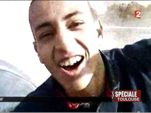 This undated and unlocated frame grab provided Wednesday, March 21, 2012, by French TV station France 2 shows Mohamed Merah, the suspect in the killing of three paratroopers, three  children and a rabbi. (AP Photo/France 2, File)