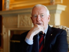 Governor General David Johnston speaks about his upcoming visit to Vimy Ridge during an interview at his official residence, Rideau Hall in Ottawa, Thursday April 5, 2012 THE CANADIAN PRESS/Fred Chartrand