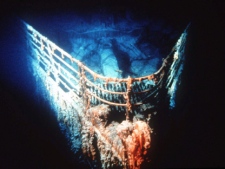 This undated photo provided by Ralph White shows the bow of the Titanic at rest on the bottom of the North Atlantic, about 400 miles southeast of Newfoundland. (AP Photo/Ralph White)