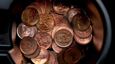 penny; pennies; coins; royal canadian mint