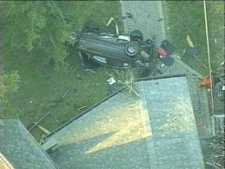 One person was rushed to hospital after a vehicle rolled on 16th Avenue in Markham on Thursday, April 12, 2012.