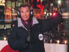 In this undated file photo released by ABC, Dick Clark hosts the New Year's eve special from New York's Times Square. (AP Photo/ABC, Donna Svennevik, File)