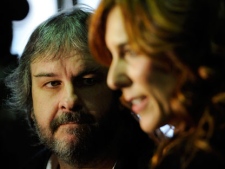 Peter Jackson, left, a producer of the documentary film "West of Memphis," and the film's director/screenwriter Amy Berg are interviewed at the premiere of the film at the 2012 Sundance Film Festival in Park City, Utah on Friday, Jan. 20, 2012. (AP Photo/Chris Pizzello)