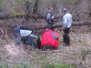 Police investigate after human remains were found in Brampton on Tuesday, May 1, 2012.