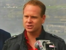 Nik Wallenda speaks to reporters in Niagara Falls, Ont., on Wednesday, May 2, 2012, about his plan to walk a tightrope over Niagara Gorge. The stunt is scheduled to take place June 15, 2012.